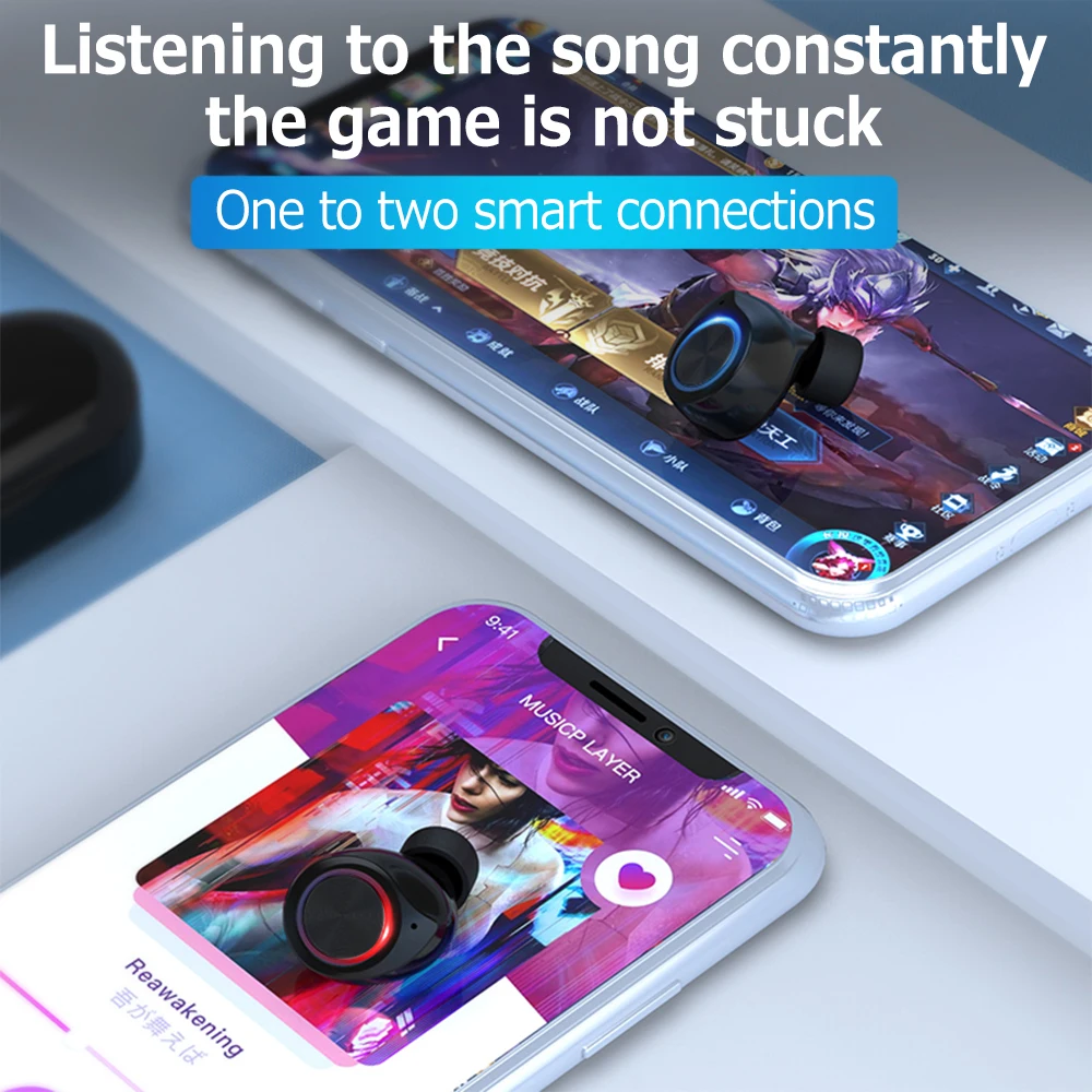 TWS 5,0 Bluetooth наушники 3D стерео беспроводные наушники с двойным микрофоном HIFI Звук спортивные наушники гарнитура