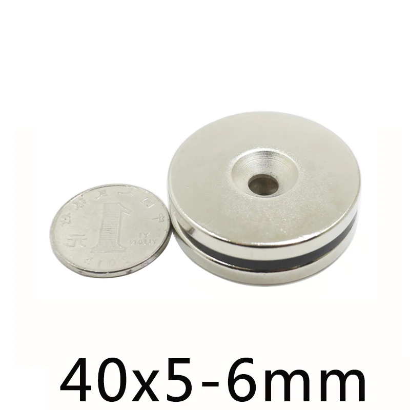 

2/3/5PCS 40*5-6 Magnet N35 40mm x 5mm Hole 6mm Super Round Ring strong bulk neodymium magnets 40x5 Countersunk 6mm NdFeB Magnet
