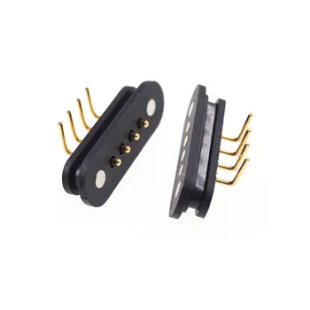 

2 Pair Spring Loaded Header Male Female 4 Pins 2.5 mm Grid Strip Right Angle Through Hole 90 Degree 2A 36V DC Magnetic Pogo Pin