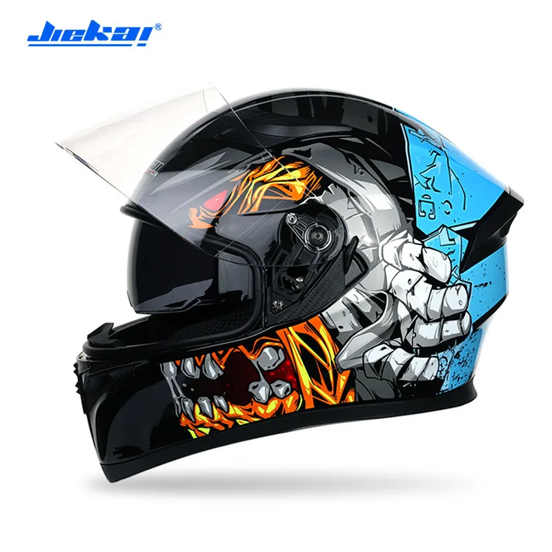 JEIKAI мотоциклетный шлем Casco Moto rbike двойные линзы анфас шлем для мотоциклистов гоночные шлемы M L XL XXL