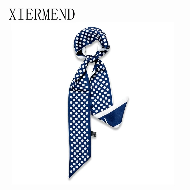 

new little dots scarves spring autumn decoration joker hair ribbon bound bagband small scarf tied hairband women skinny scarf