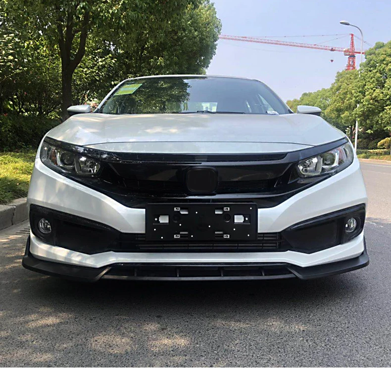 Для нового Honda Civic защита выхлопного отверстия переднего бампера комплект кузова спойлер для губ бампер для автомобиля Передняя Лопата столкновения Спорт черный