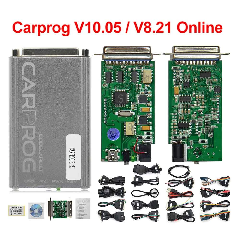 Carprog V8.21 with keygen Online Version Car Prog V10.93 ECU Chip Tunning Repair Tool with All 21 Adapters Diagnostic Tool buy car inspection equipment