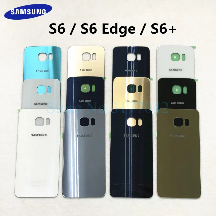 

SAMSUNG Back Battery Cover For Samsung Galaxy S6 Edge S6 S6+ S6 Edge Plus G925 G925F G920 G920F G928 G928F Back Rear Glass Case