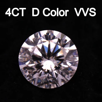 

Loose Gemstones Moissanite D Color 4ct 4 Carat 10.5mm Clarity VVS Round Jewelry Bracelet Diamond Ring Material Loose Stones