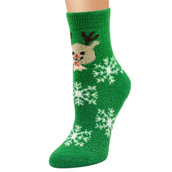 

Unisex Christmas Casual Soft Breathable Warm Coral Velvet Santa Snowman Socks casual meia dropshipping 40sp20
