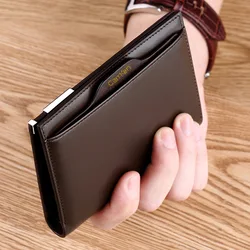New Men's Wallet Short Personalized Wallets Business Fashion Soft Leather Case Can Put Driver's License Youth Ultra-Thin Purse
