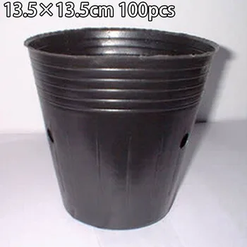 

100PCS Round Plant Pots Black Plastic Tall 9cm Deep Full Size Flower Pot For Centralized Cultivation And Transplanting