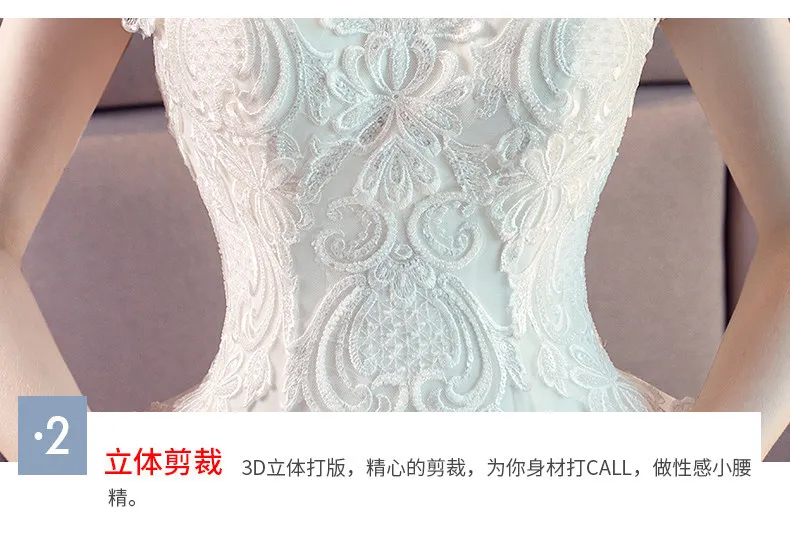New Lace Wedding Dress Chapel Trailing Champagne White Trailing and Wedding Dress Vintage Luxury One shoulder Sexy Strapless