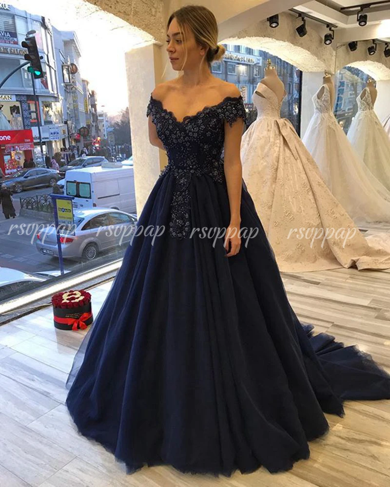 Новое поступление, женские вечерние платья с v-образным вырезом, с открытыми плечами, украшенные бисером, из Дубая, длинное, арабское, темно-синее, вечернее платье