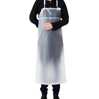 

Chef Unisex Transparent Clear Cooking Kitchen Heavy Duty Home Solid Waterproof Apron PVC Thicken Restaurant Sleeveless Baking