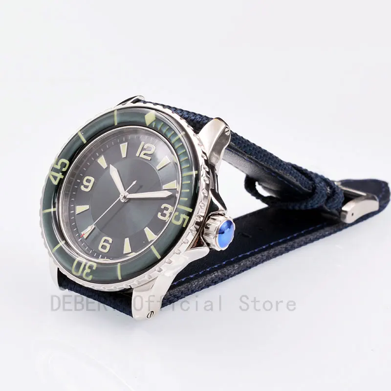 

45mm green sterile dial face automatic Seagull mechanical wristwatches watch men relogio a prova de agua   Luminous