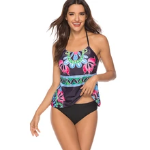 Танкини набор сексуальный купальный костюм для женщин купальный Купальник Sexi спортивный топ для серфинга купальники из двух частей костюмы женская пляжная одежда