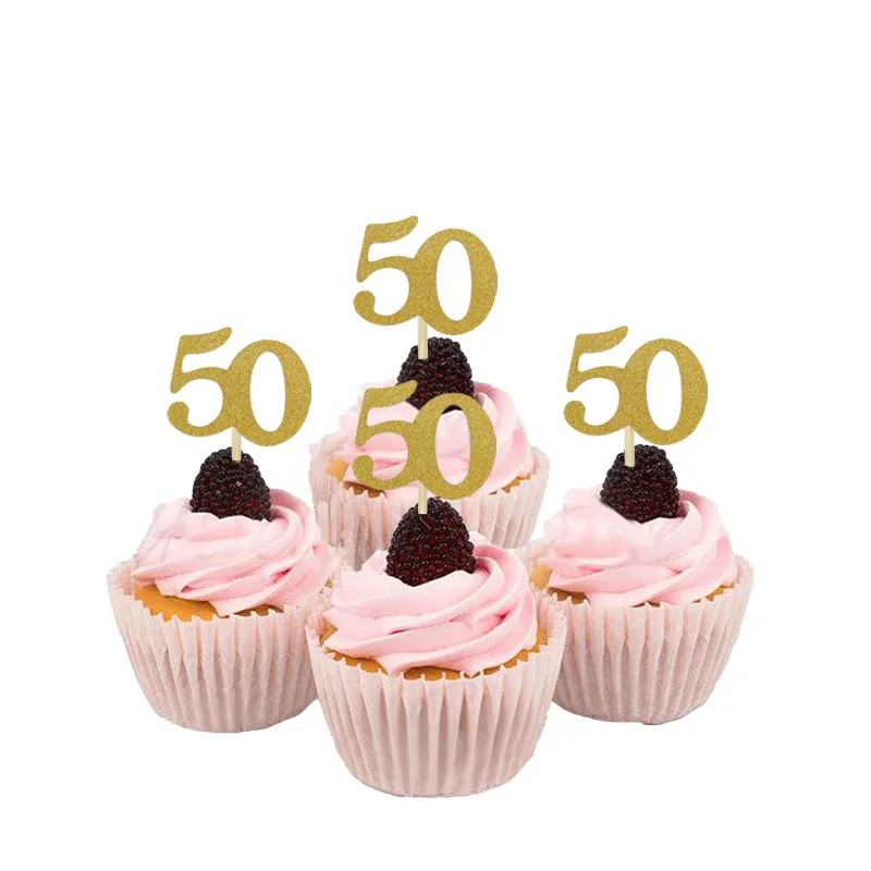 Chicinlife 10Pcs 30 40 50 60 Years Old Cupcake Toppers Birthday Party Anniversary Adult 30th Birthday Cake Accessory Supplies cake topper cake toppers cupcake supplies birthday party supplies cake decorations party decorations
