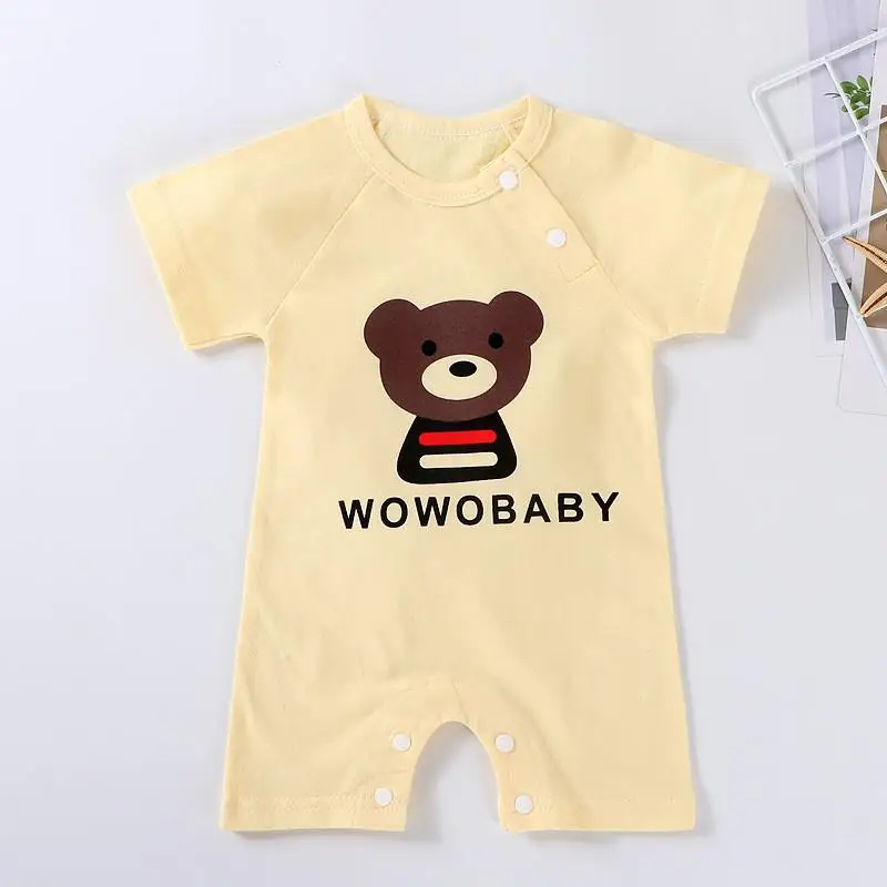 Unisex Rompers High Quality Baby Short Sleeved Jumpsuit Cotton Clothes O-neck Newborn Boys Girls Playsuit Baby Clothing Summer Baby Bodysuits classic Baby Rompers