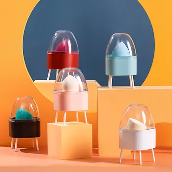 

6Pcs Storage Stand Portable Cosmetic Rack Powder Puff Rack Dustproof Rack for Cosmetic Girl Home
