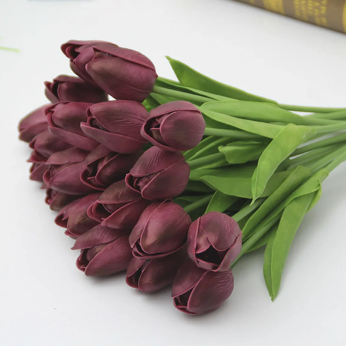 Wine Red 21/31 шт. искусственный цветок Настоящее тюльпан сенсорный Цветы Букет искусственных цветов для Свадебный букет украшения цветы для украшения свадьбы, дома - Цвет: Wine Red