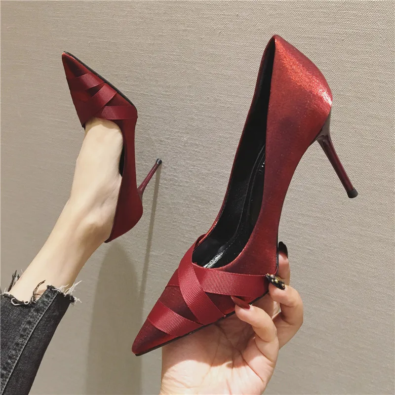 

2020 spring new wild high-heeled stiletto pointed women's shoes
