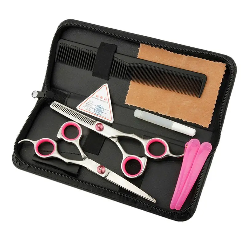

8 Pcs Professional Hair Cutting Scissors Set Thinning Shears Hair Razor Comb Clips Hairdressing Kit Barber Home Tools