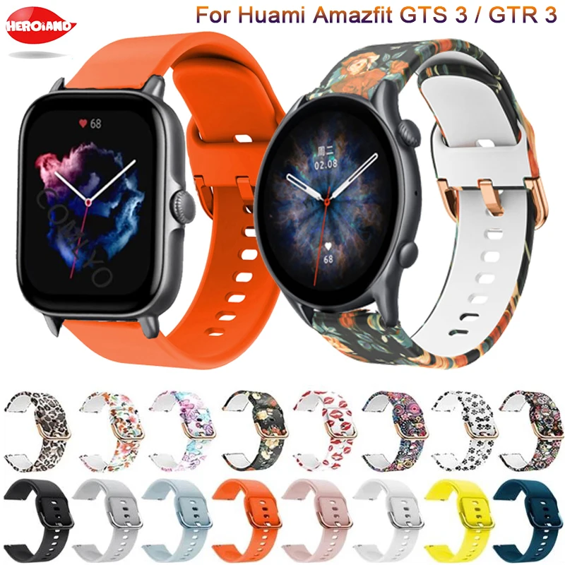 

20mm/22mm Silicone band For Amazfit GTS 3/Pro/2/2e Mini/GTR 3 42mm/47mm/GTR2/stratos 2/3 Sport Watch Bracelet Amazfit bip strap