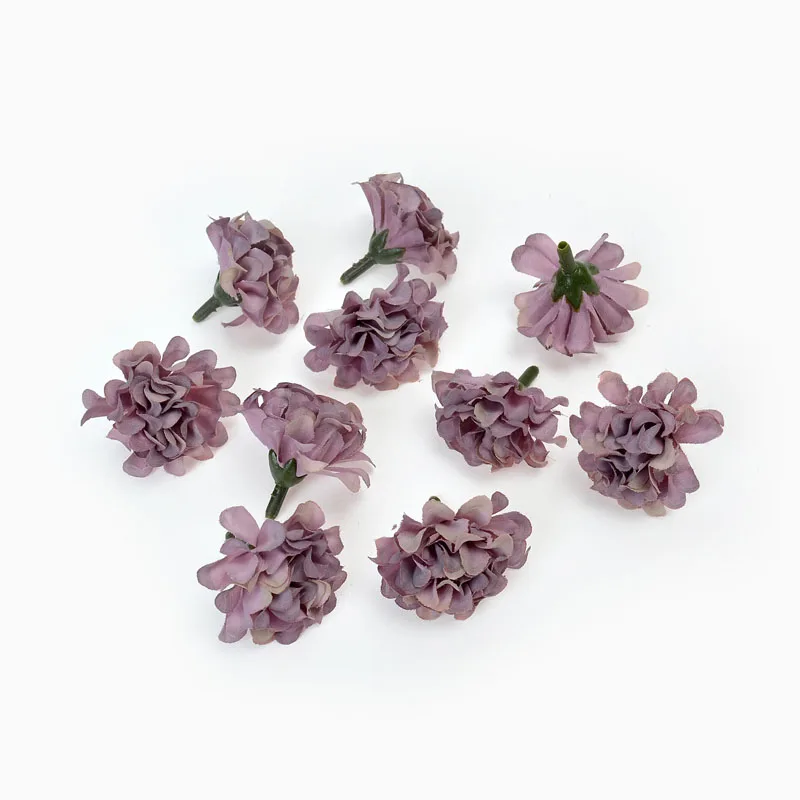 Sauce purple 10 шт. ручной работы цветок головы искусственные шелковые цветы невесты свадебные украшения дома DIY ВЕНОК Скрапбукинг искусственные поддельные цветы - Цвет: Sauce purple