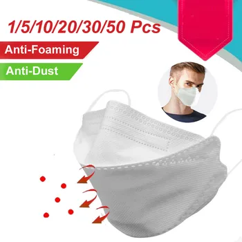 

1/5Pcs Mouth Mask Disposable Cotton Mouth Face Mask Anti-Dust Mask 3 Filter Earloop Activated Carb Hypoallerge