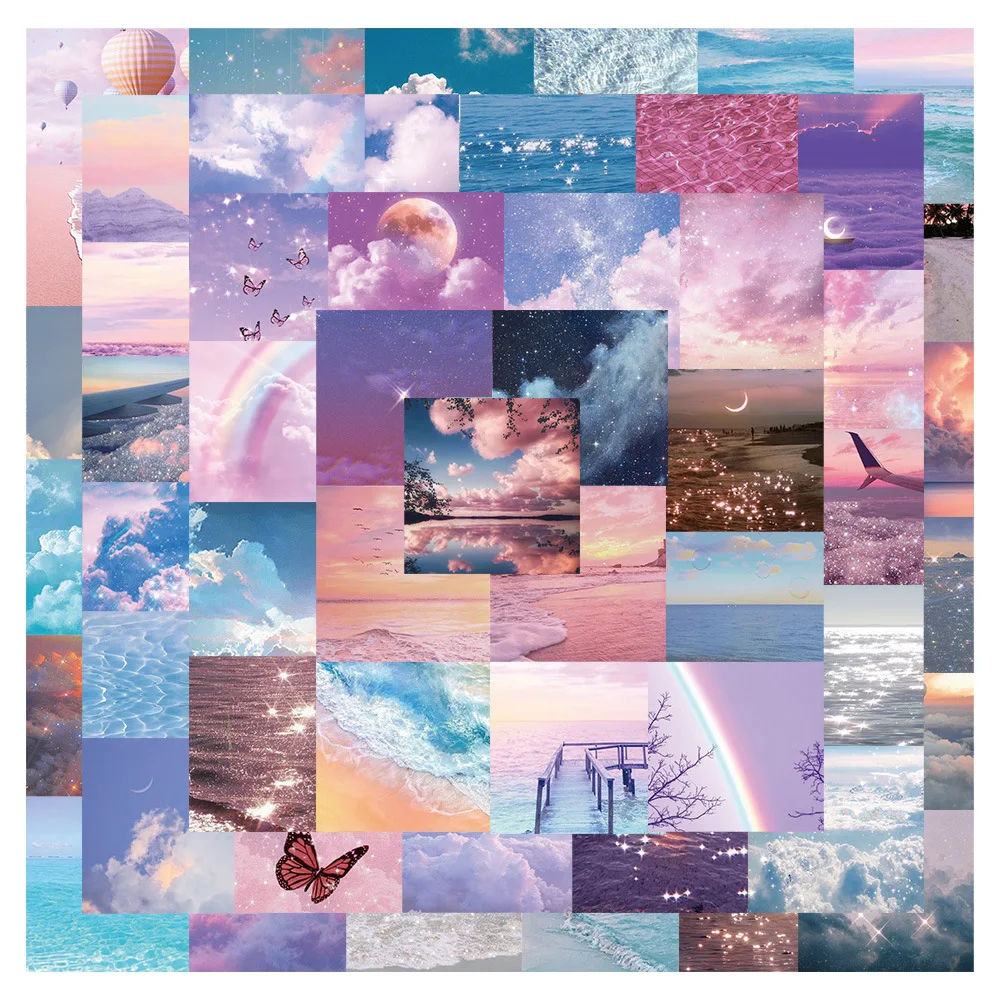 

10/30/50PCS Beautiful Starry Sky Landscape Stickers Decorative Luggage Laptop Guitar Bike Skateboard Gift Toy Stickers Wholesale