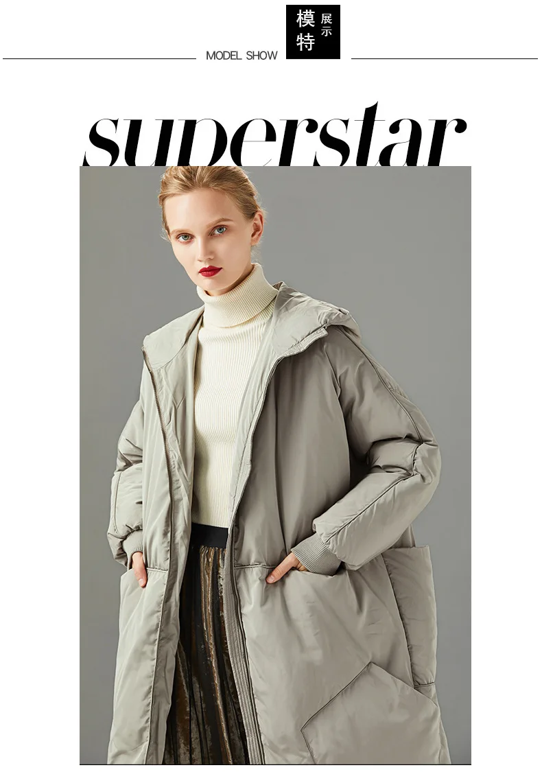 90% White Duck Down Jacket Women Clothes Winter Down Coat Women Hooded Korean Puffer Jacket Women Warm Parka 199027 YY2117