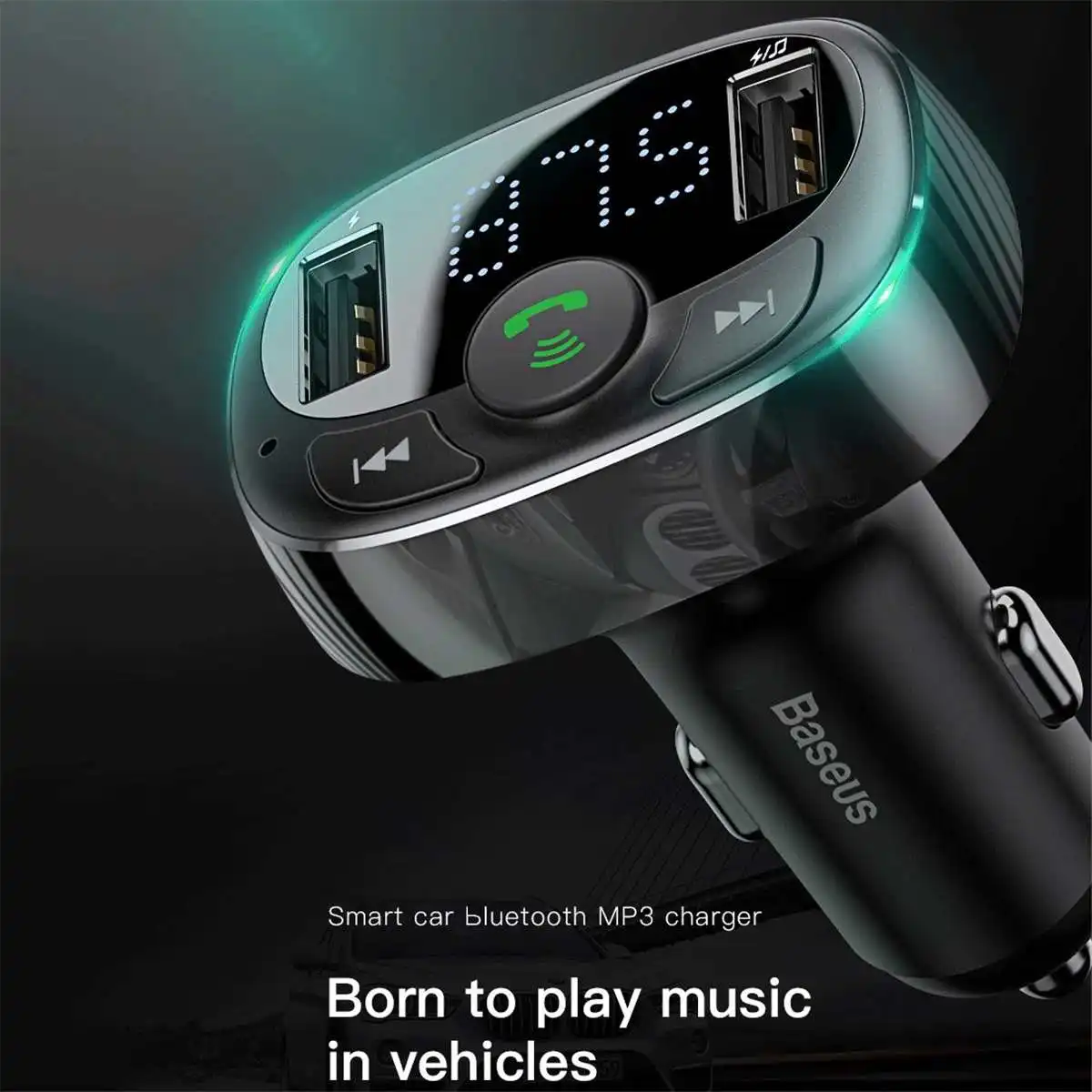Двойной USB QC3.0 Быстрая зарядка беспроводное автомобильное зарядное устройство цифровой дисплей Громкая связь bluetooth автомобильный комплект Aux bluetooth аудио приемник