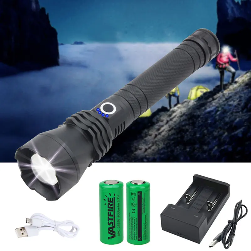 Package B 1500 Lumens XLamp XHP50 Most Powerful LED Flashlight USB Zoom Torch XHP50 18650 26650 Rechargeable Battery Flashlight - Испускаемый цвет: Package B