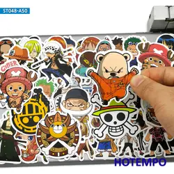 Autocollants mixtes de dessin animé Luffy Chopper, paquet de jouets pour les Fans de bandes dessinées, autocollants de bricolage pour téléphone portable, valise, tapis 
