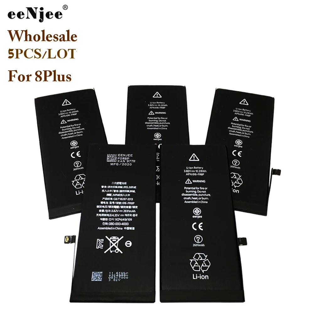 

EENJEE 5PCS Batteries For iPhone 8Plus Replacement Repair Part Cellphone battery Original IC