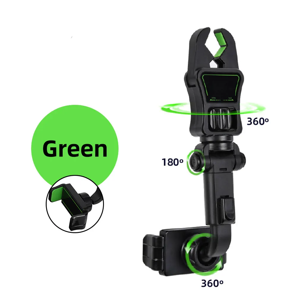 adjustable phone stand Universal Multifunction Rearview Mirror Phone Holder GPS Navigation Bracket For iPhone 12 11 Adjustable Clip Lazy Mount Stand phone stand for desk Holders & Stands