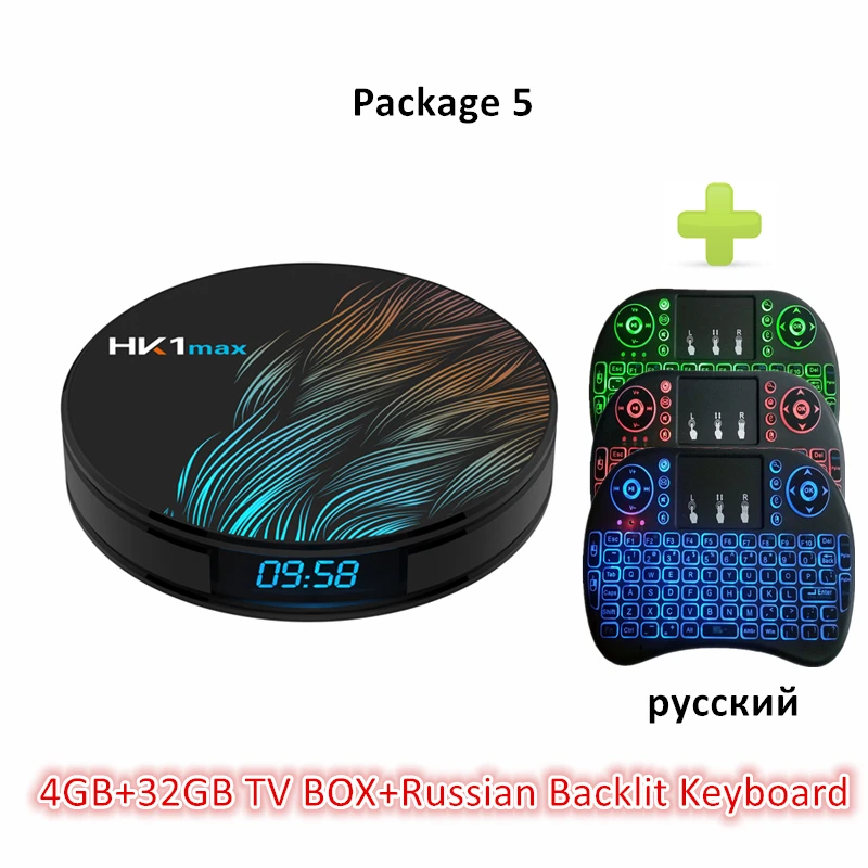 HK1 MAX Android 9,0 ТВ приставка 4G 32G 64G RK3318 четырехъядерный 2,4G/5G двойной Wifi смарт-дисплей Мини ТВ приставка Bluetooth 4K 3D медиаплеер - Цвет: 4G 32G RU Backlit