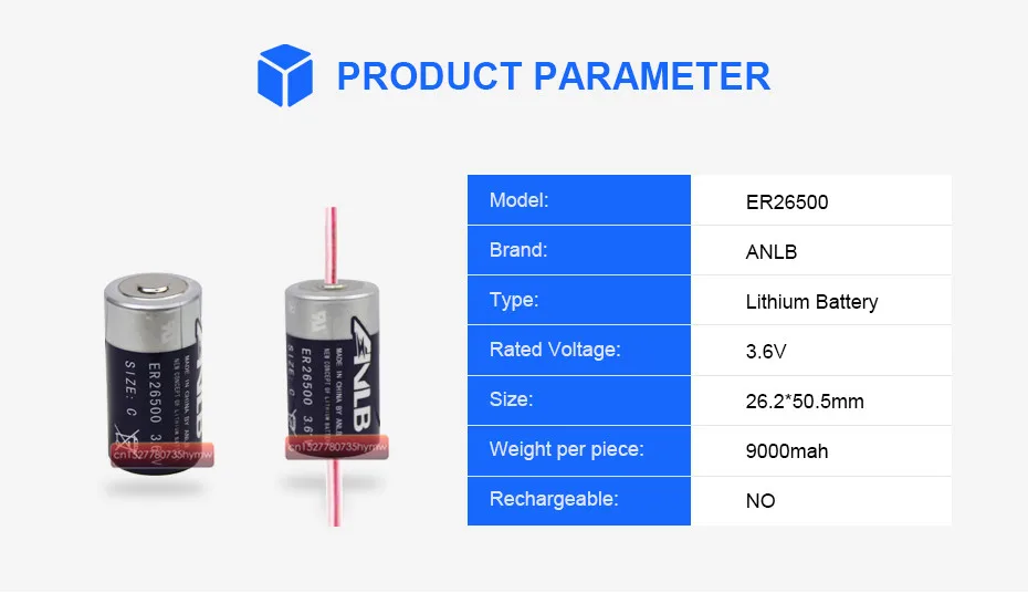 2 шт./лот ANLB 3,6 V ER26500 литиевая батарея с емкостью 9000 мАч для счетчика смарт-карт