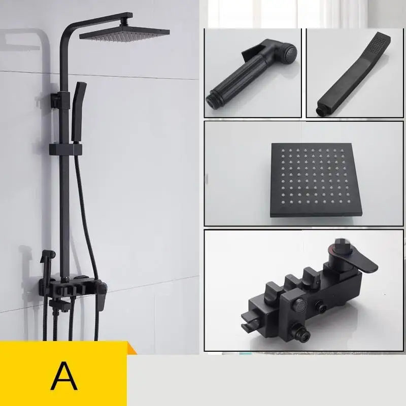 Conjunto Preto панель электрическая колонна Doccia Regadera De Duschset Ducha Chuveiro Do Banheiro Душевая система для ванной комнаты