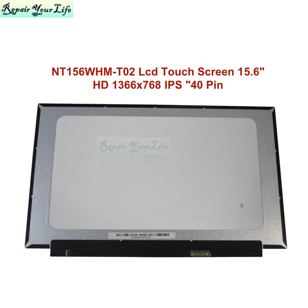 

NT156WHM-T02 v8.0 Laptop Lcd Touch Screen For Lenovo IdeaPad 3 15 15.6" HD 1366x768 IPS 40 Pin Narrow LED Display IN-Cell Touch