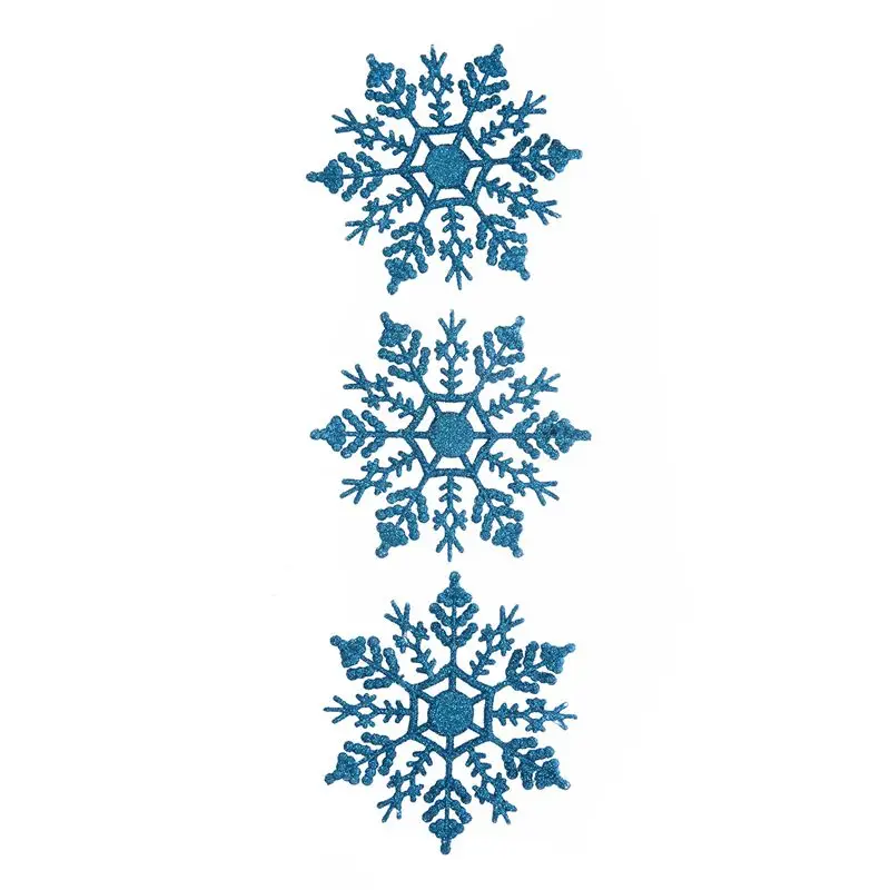 Новинка 12 шт. блестящая Снежинка рождественские украшения для рождественской елки висячие украшения синий