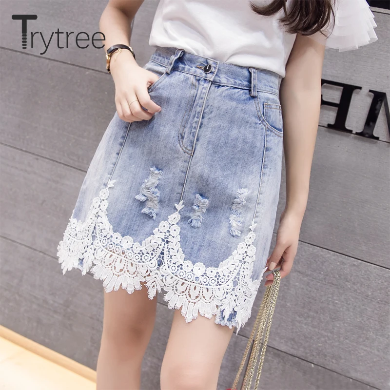 Trytree 2020 Весенняя женская повседневная юбка с карманами и пуговицами в стиле