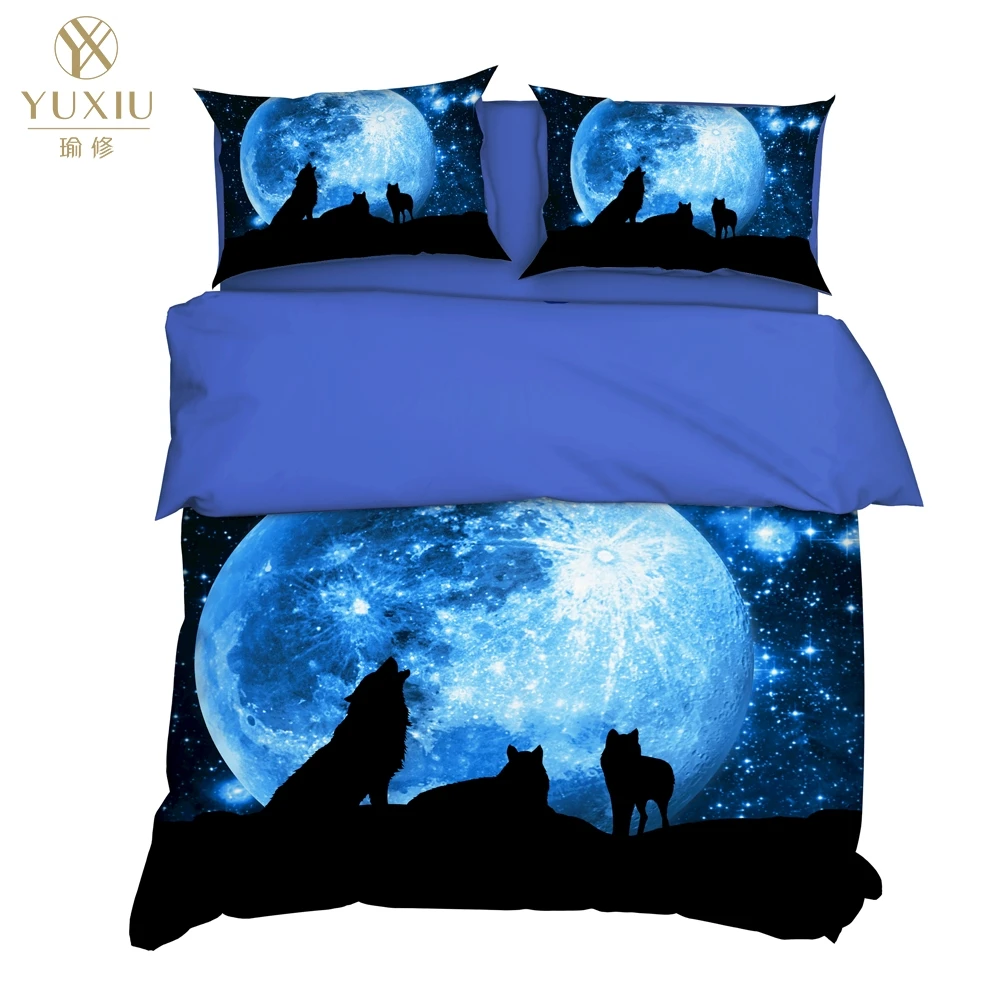 Style 8 YuXiu 3D печать животных Волк пододеяльники 3 шт. наборы постельных принадлежностей постельное белье наволочки Король Королева Полный двойной - Цвет: Style 8