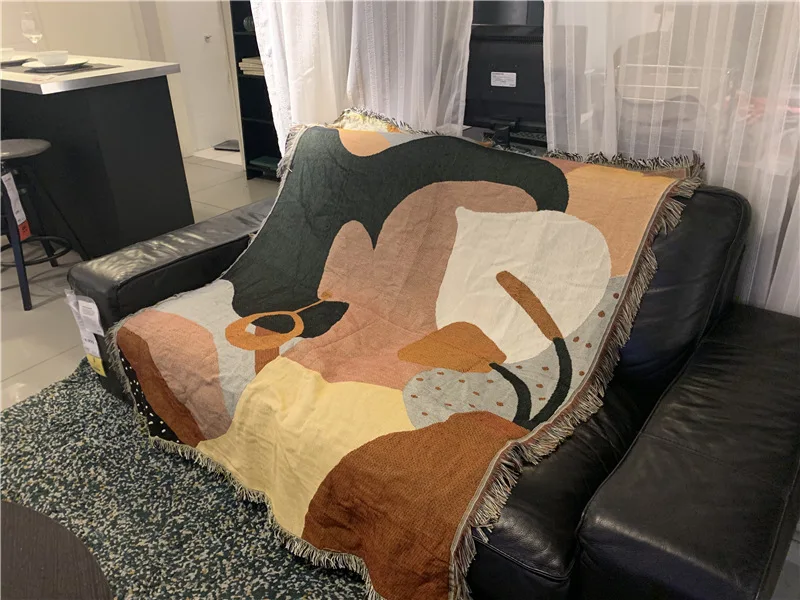 Knitted Baby Blanket Plaid for Bench Lounger Chair Covering Furniture Patio Quilt Bedding | Дом и сад