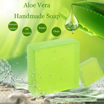 

Handmade Soap Aloe Vera Gel Oil-control Anti-acne Oil-control Sulfur Soap Removal Pimple Pore Acne Treatment Soap Face Clean