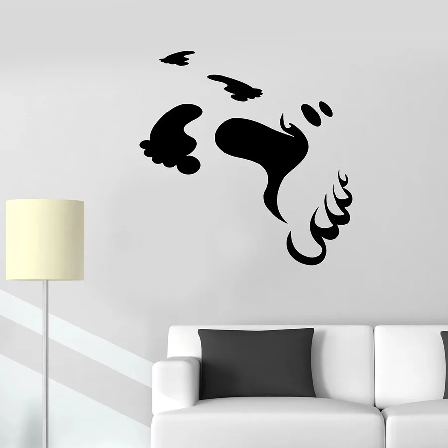 Decalcomania Della Parete Fantasma Orme Mostro Spirito Creativo Del Vinile Per Porte E Finestre Adesivo Teenager Bambini Ragazzi Camera Da Letto Nurse