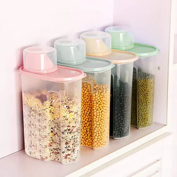 

4Pcs Sealed Food Container Shatterproof Removable Lid Storage Jar Kitchen Pantry Organization Tools