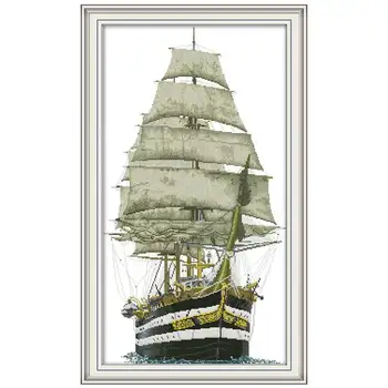 

Ancient warship scenery counted 11CT 14CT DIY kit Chinese wholesale Cross Stitch embroidery needlework Sets home decor