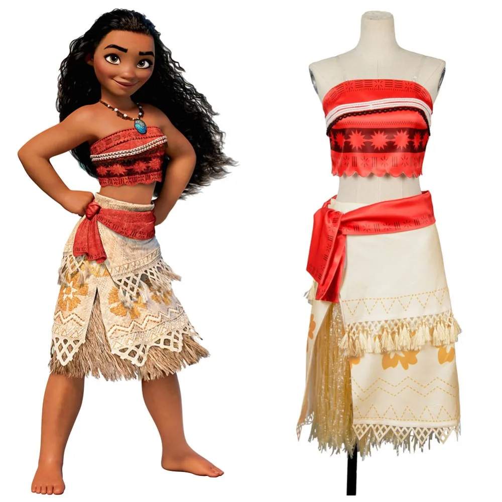 Moana תלבושות סרט Moana תלבושות למבוגרים נשים ליל כל הקדושים המפלגה שמלת חצ...