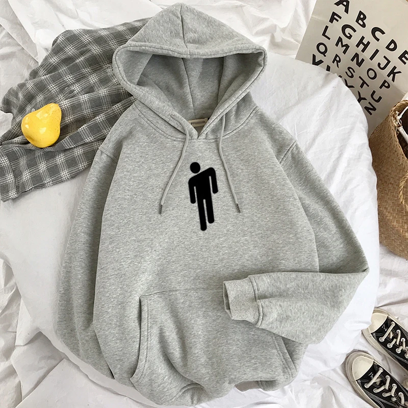 Billie Eilish толстовки размера плюс, толстовки для пары, повседневные женские и мужские пуловеры с капюшоном, топы с буквенным принтом, уличные стильные толстовки