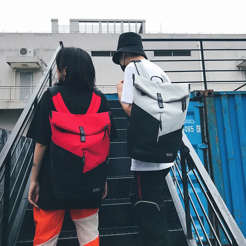 

Couple color matching academic student bag leisure large-capacity backpack