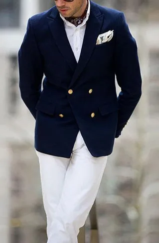Doppio Petto Blu Navy Giacca e Pantaloni Bianchi degli uomini di casual  Vestiti Abiti Da Uomo slim Fit Wedding Smoking traje hombre|Tailor-made  Suits| - AliExpress