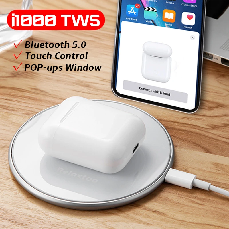 

i1000 TWS Original Pop up Bluetooth Earphone Wireless Charging Earphones PK 1:1 Replica w1 chip i10 i12 i20 i30 i800 i2000 TWS